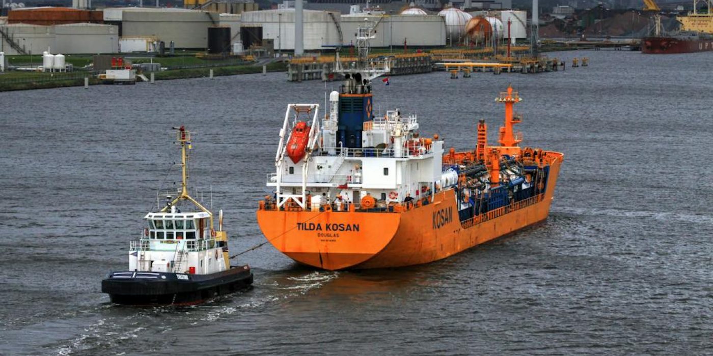 tug boat in shipyard